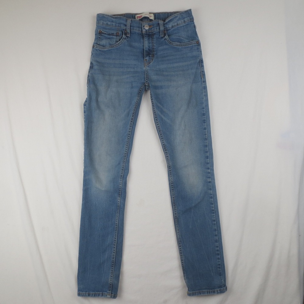 Levis 510 Jeans Girls 16 Reg (Actual 28x29) Blue Skinny Fit Stretch Light Denim